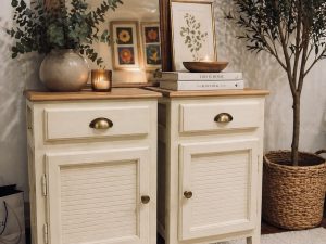 mesitas vintage madera