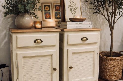 mesitas vintage madera