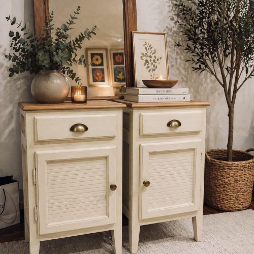 mesitas vintage madera